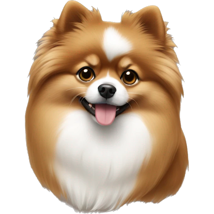 Brown and white Pomeranian  emoji