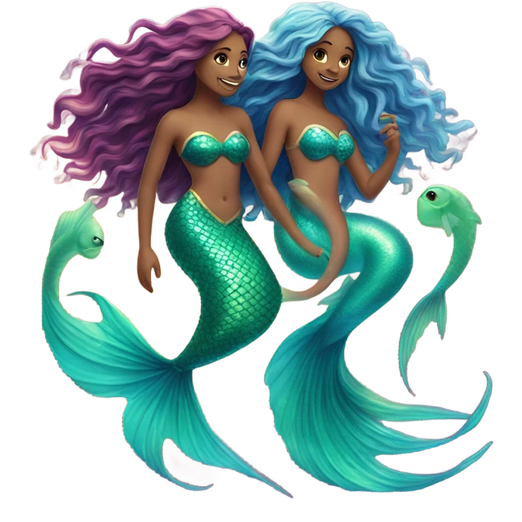 Yanni and Lev as a mermaid emoji
