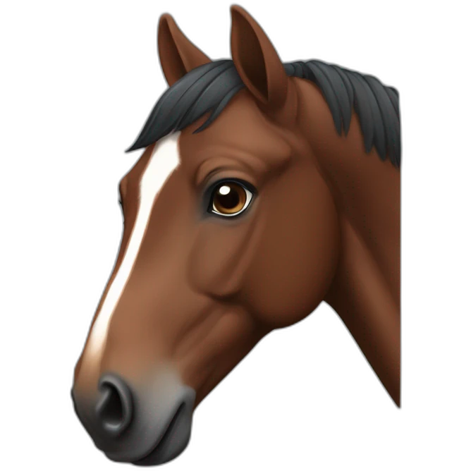 brown bay horse with a white spot on forehead emoji