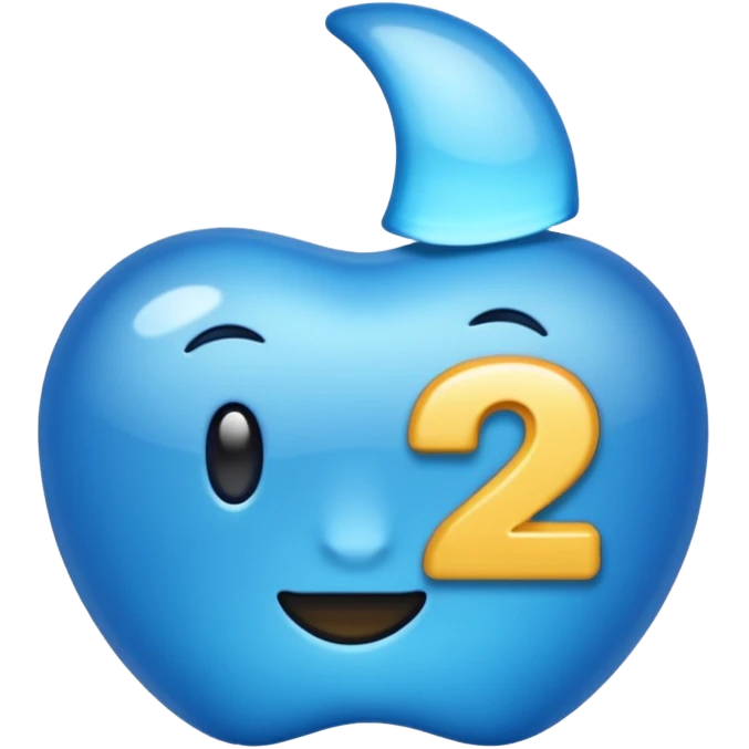 numero 2 azul emoji