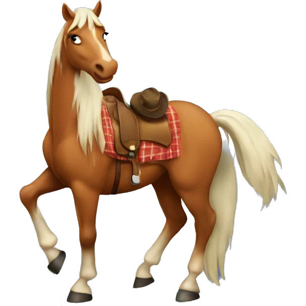 Horse with cowboy hat and pizza emoji