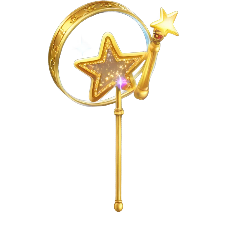a magic wand over a video reel—something that represents spontaneity and personalized discovery.Surprise, play, discovery, sparkle, video, explore emoji