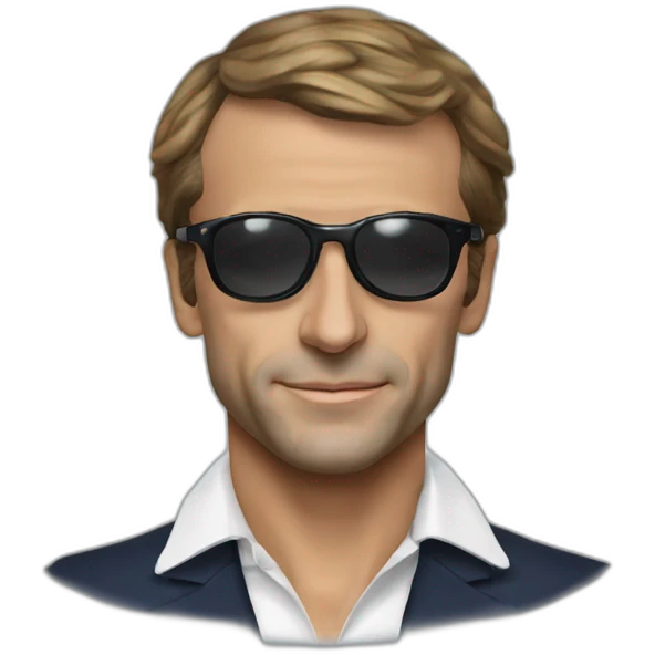 Emanuele Macron lunette de soleil emoji