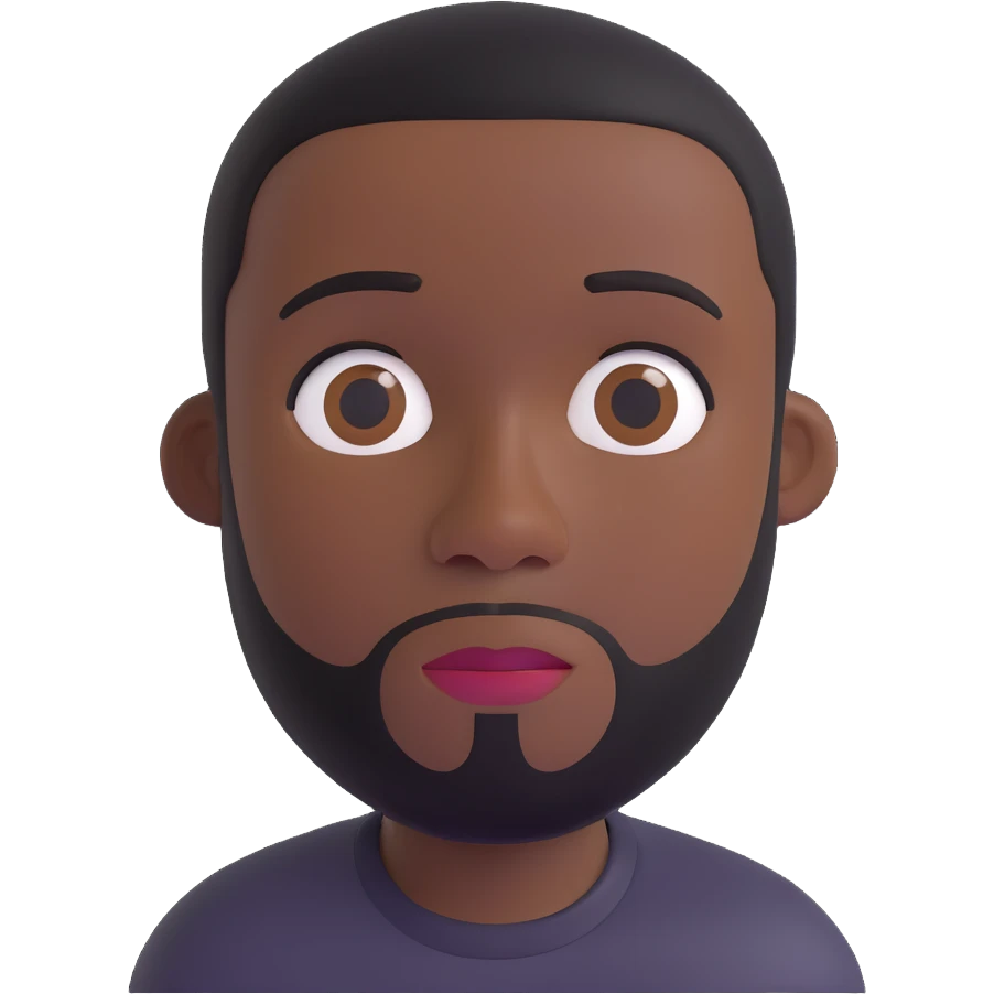 kale Black man, neutral expression, simple background emoji