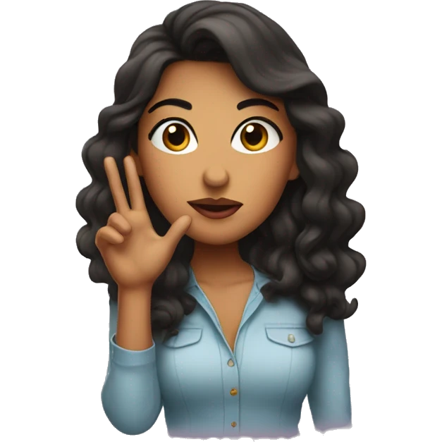 Latina girl blowing a kiss emoji
