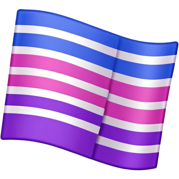 Bisexual pride flag with pink, purple, and blue horizontal stripes emoji