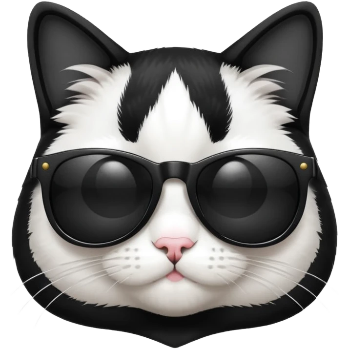 Tuxedo cat wearing sunglasses emoji