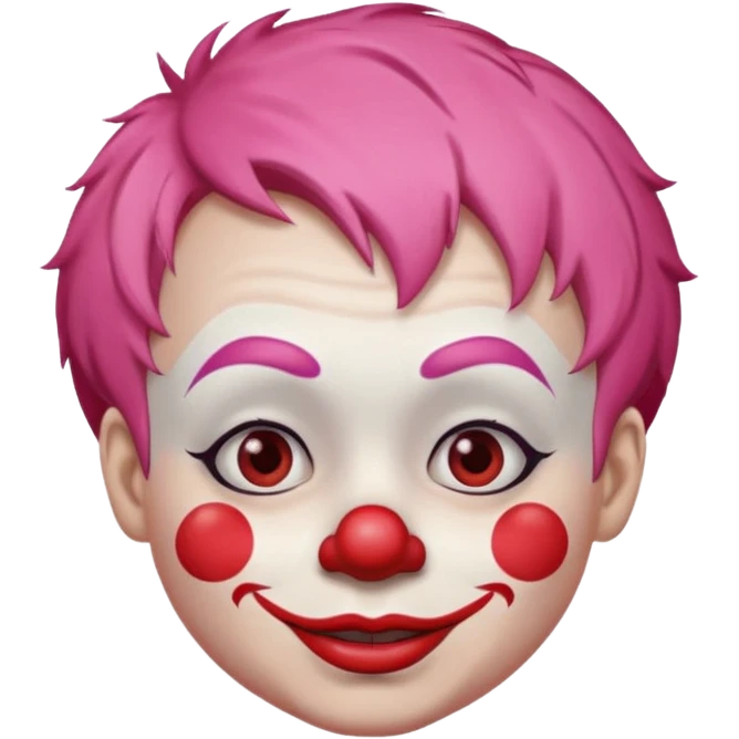  pink short hair clown emoji