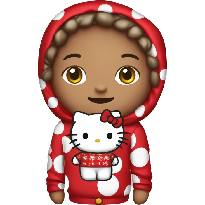 Hello kitty in Christmas pajamas emoji