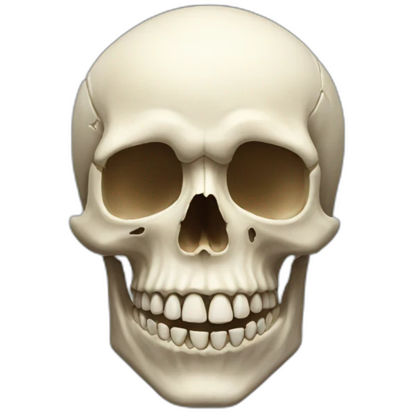realistic skull smiling emoji