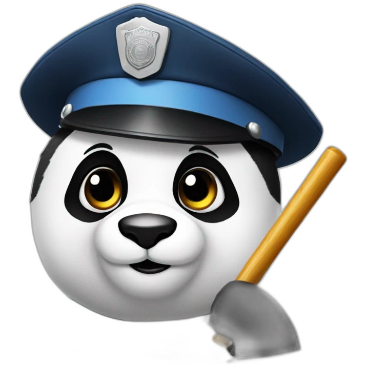 panda with baton and police cap emoji