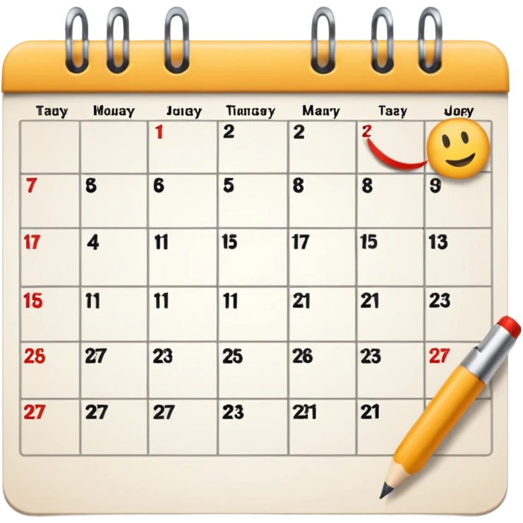 calendar with tasks marked emoji