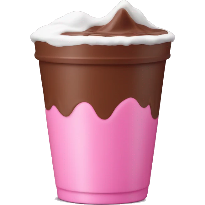 Chocolate drink with pink foam emoji