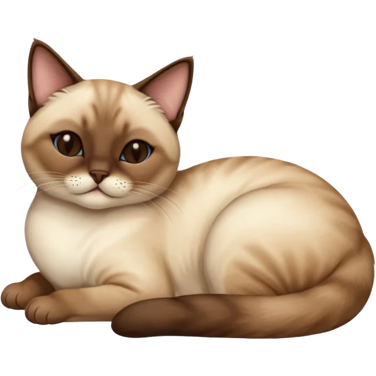 siamese cat laying down sleeping emoji