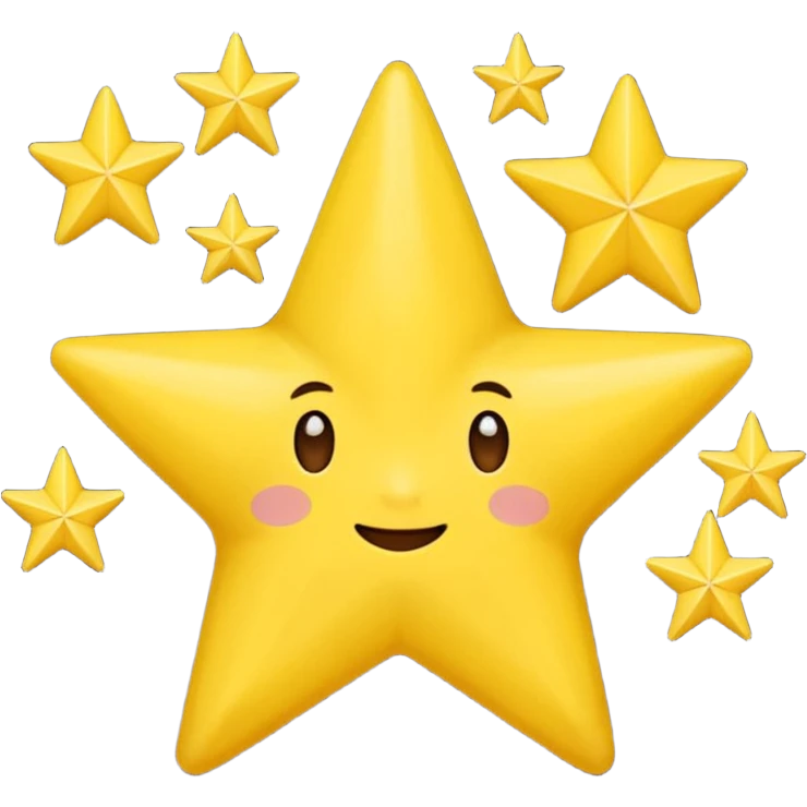 Centang berwarna putih berada di dalam bintang warma kuning sudutnya sepuluh emoji