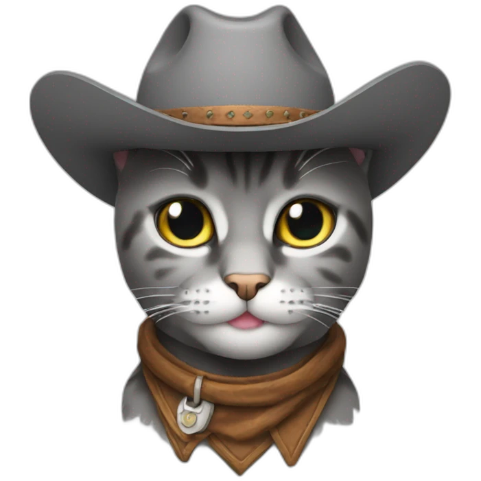 cowboy gray cat emoji