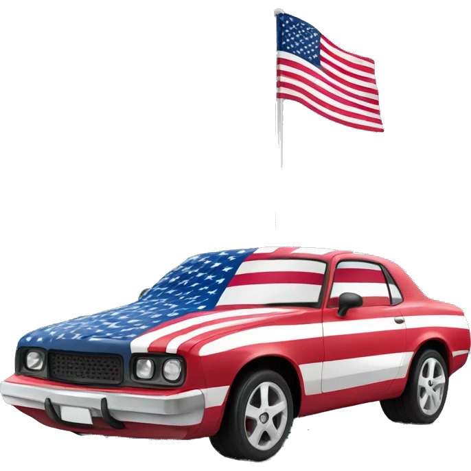 USA flag in car emoji
