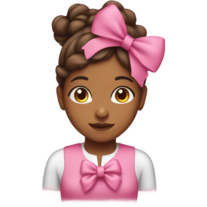 Brownskin girl with a pink bow in her head emoji