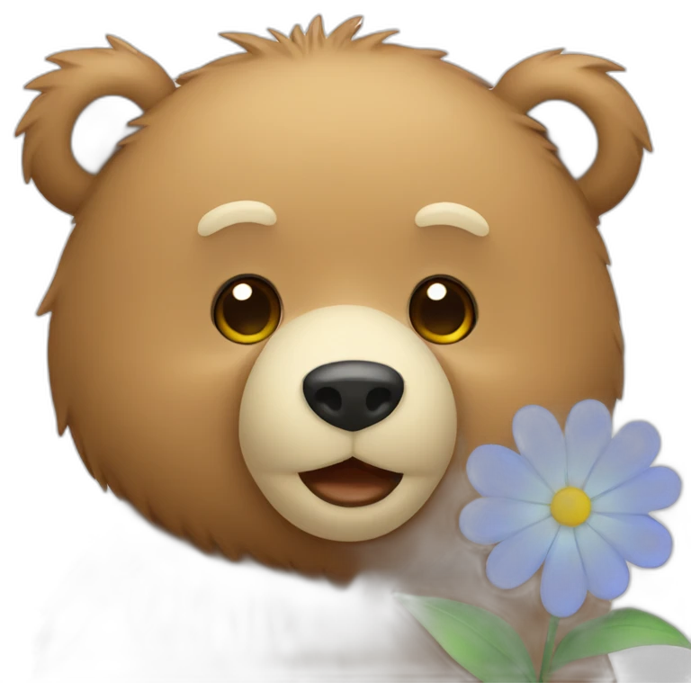 Bear with a flower emoji