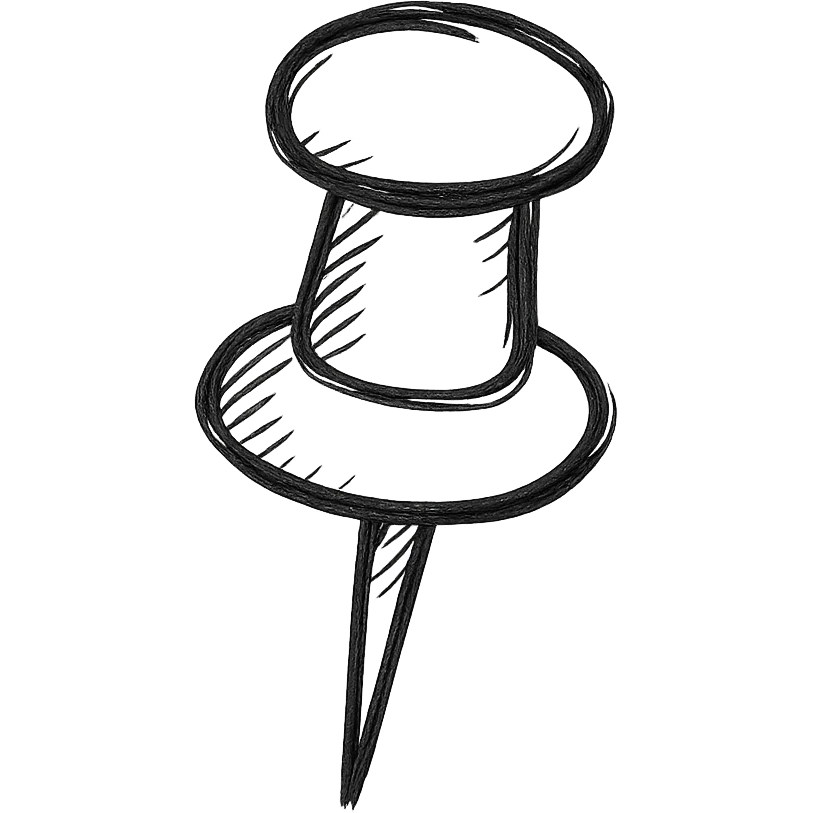 pin needle, hand drawn outline style emoji