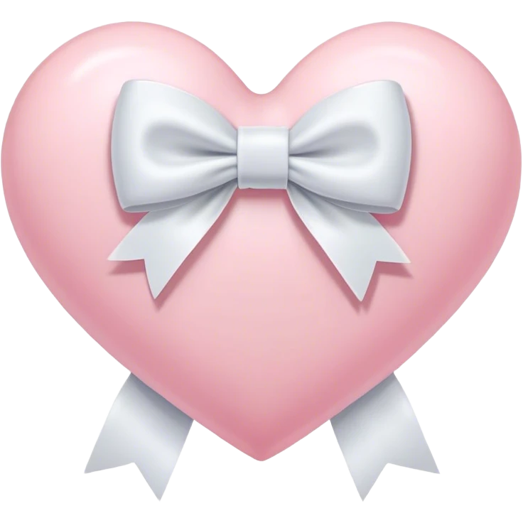 Pastel pink heart with white bow emoji