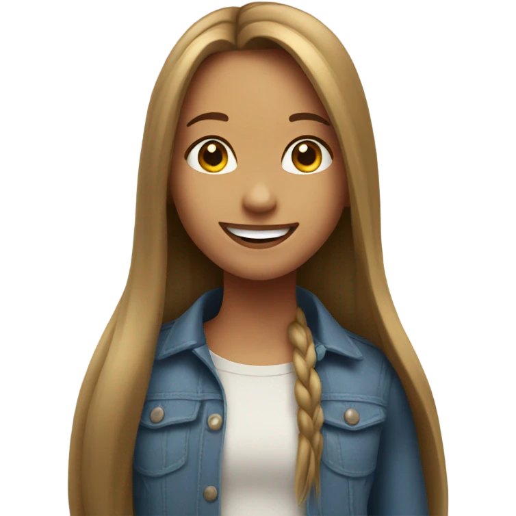 smiling girl with long hair emoji