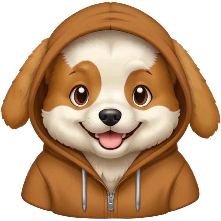 Dog wearing hoodie emoji