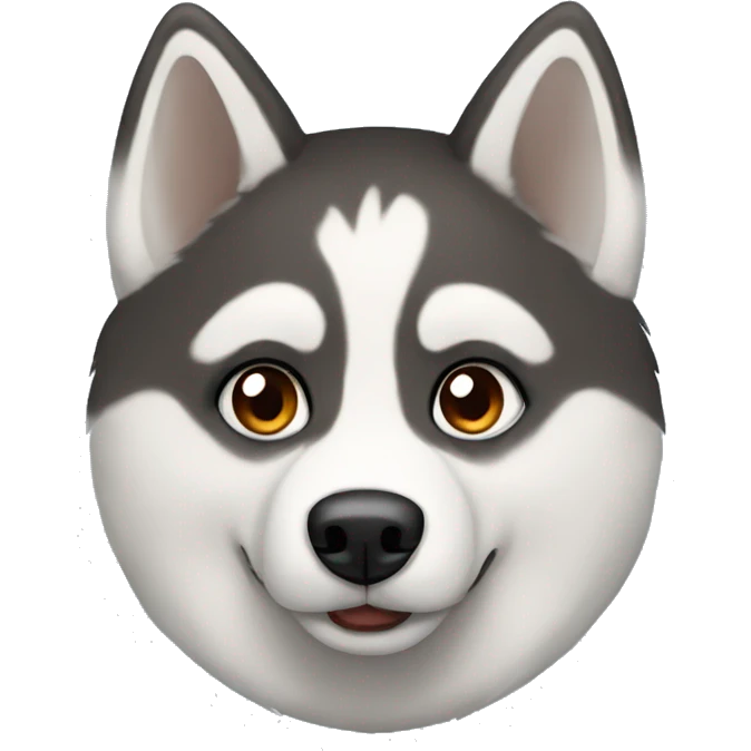 Husky with brown eye and blue eye emoji