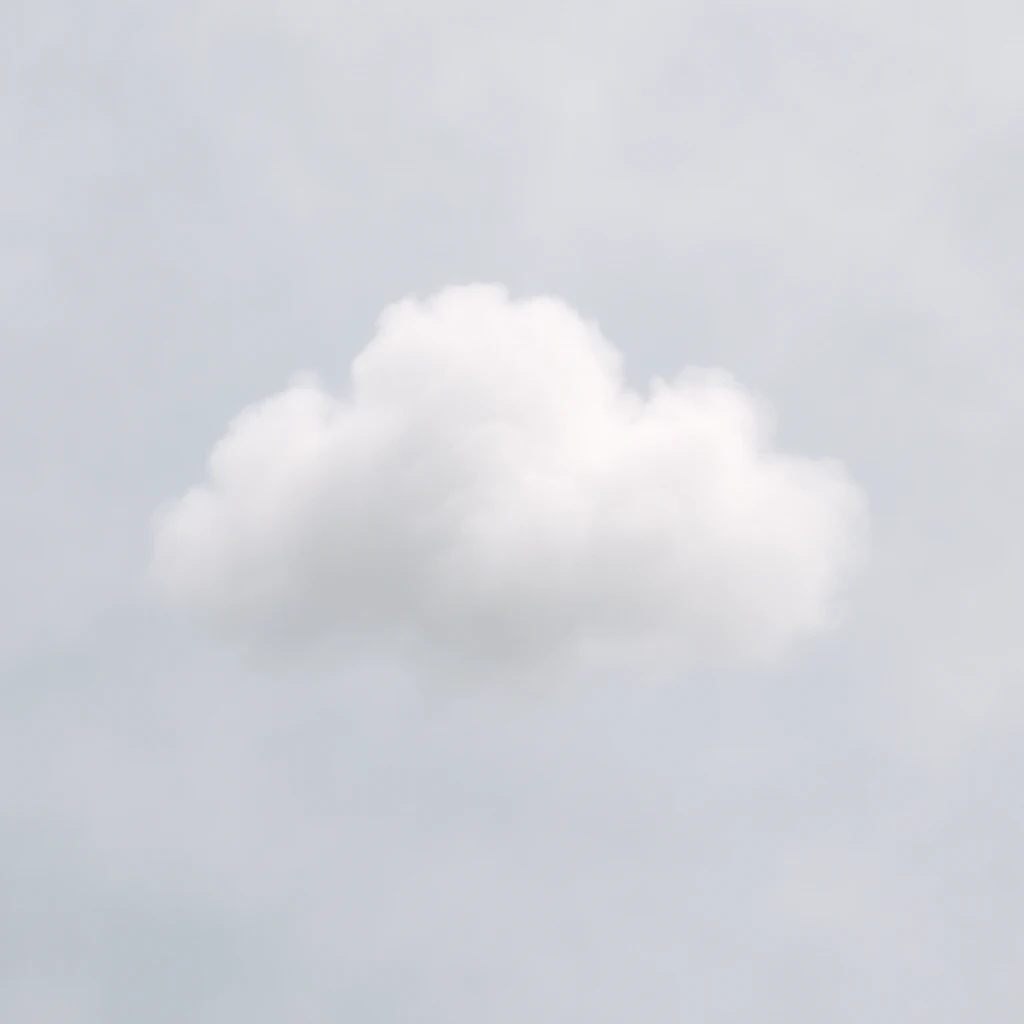 Transform the mist into a small, puffy cloud shape, keeping the same color and dreamy, soft look. Make the cloud compact and cloud-like without filling the entire area. Maintain the soft and dreamy atmosphere. emoji