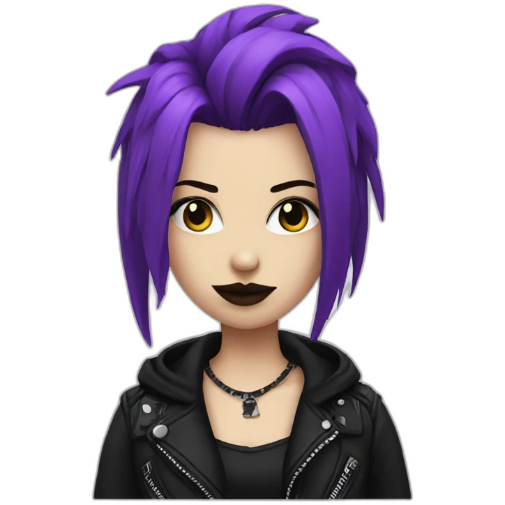 Punk gothic girl emoji