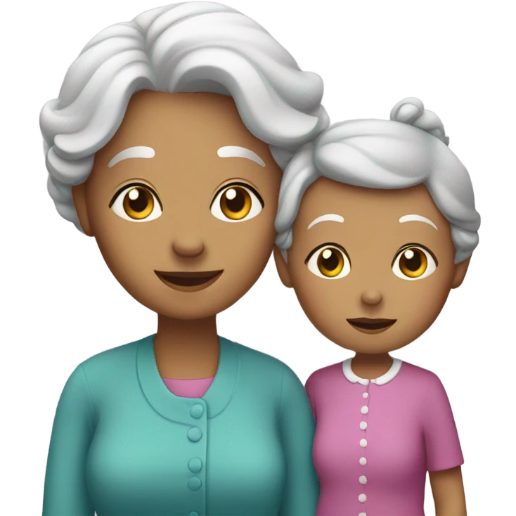 Grandma and granddaughter together  emoji