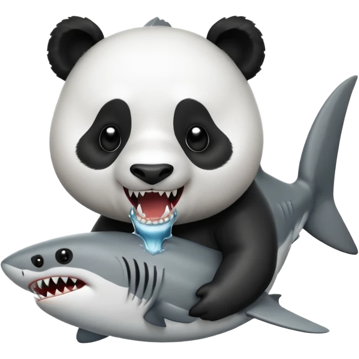 Panda eating shark emoji