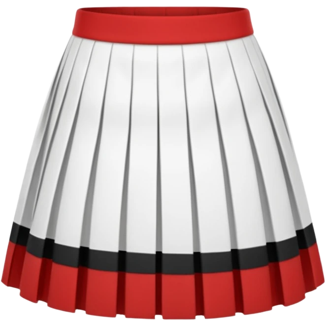 short red white black skirt emoji