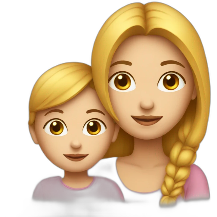 Woman-cute-with-her-child-wite emoji