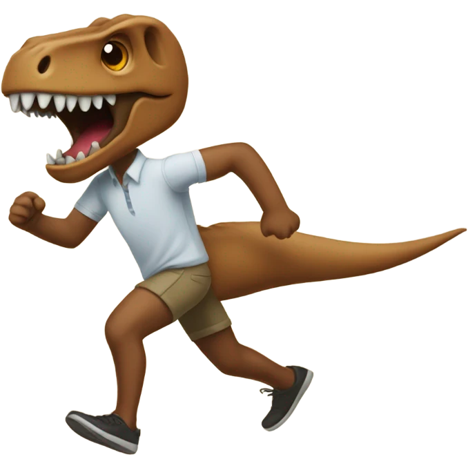 Kevin heart running from a trex emoji