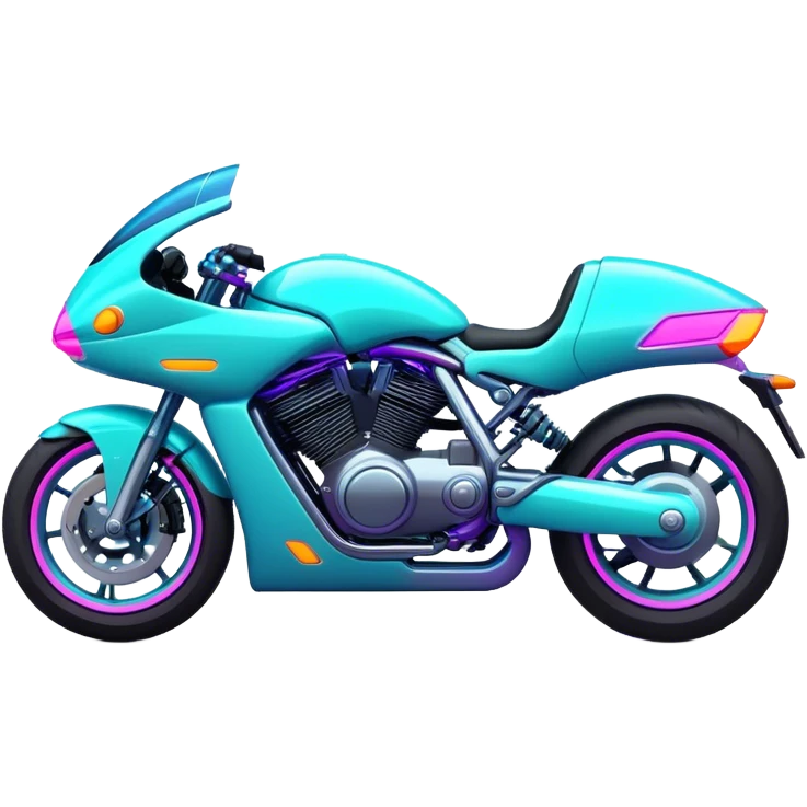 Neon motorcycle emoji