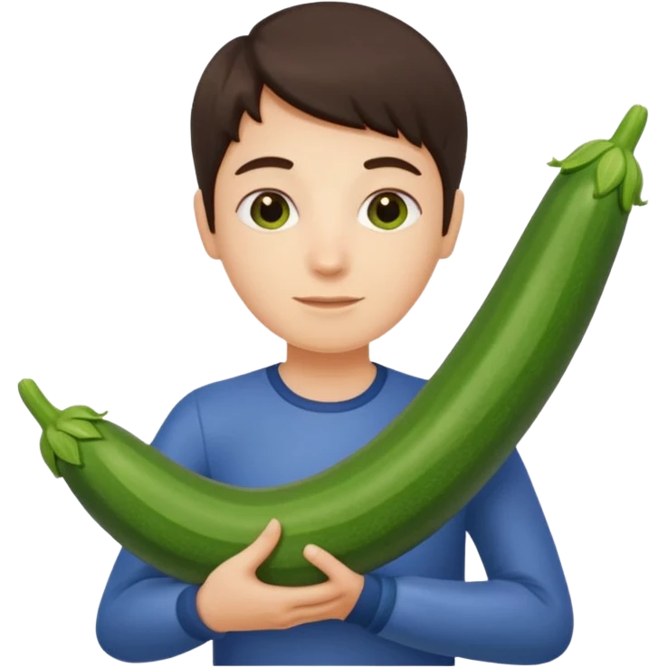 peppermint carrying a zucchini emoji