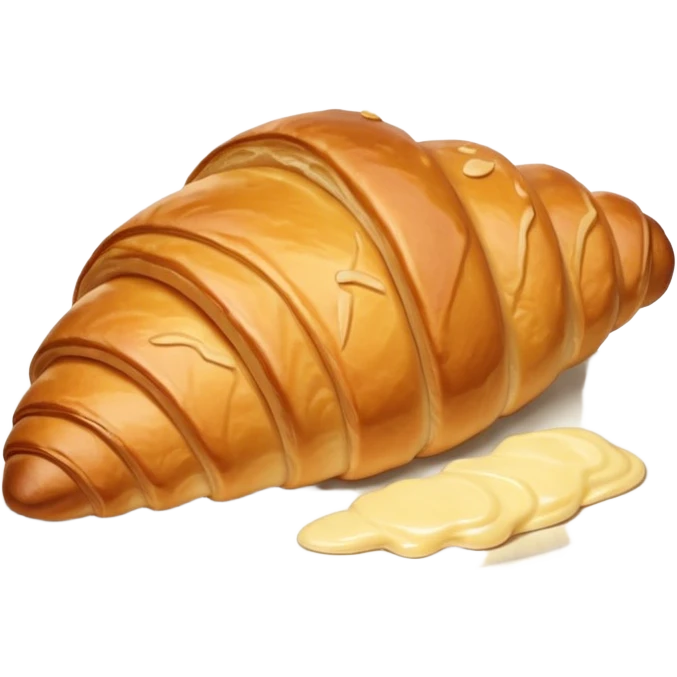 Croissant on the white plate emoji