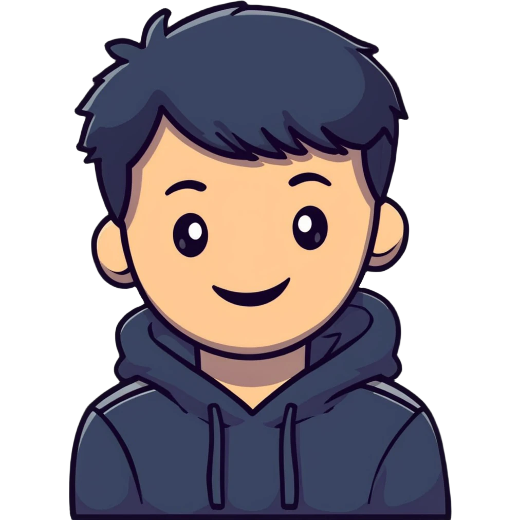Cute boyfriend character smiling emoji