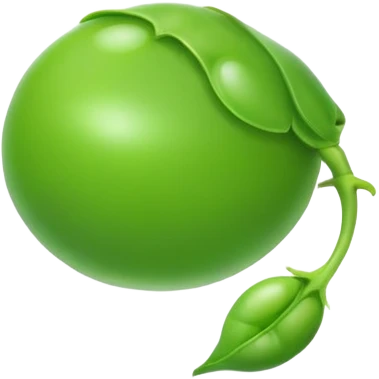 A green pea, round and bright emoji