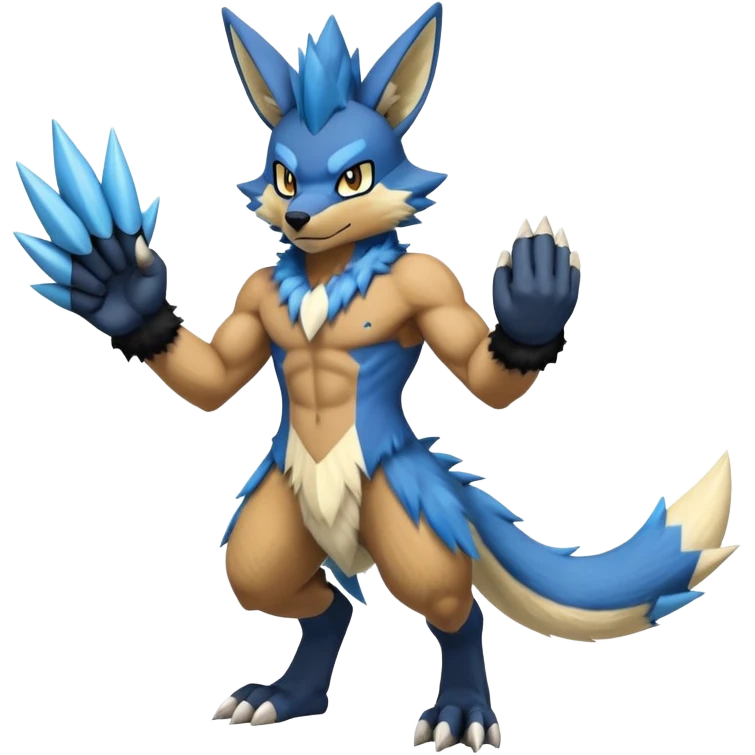 Lucario-Lombax-Zeraora-hybrid (Full body) emoji