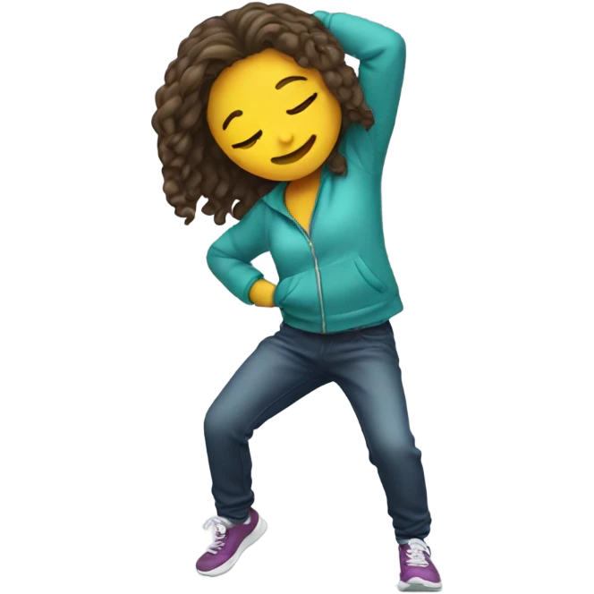 girl dabbing emoji