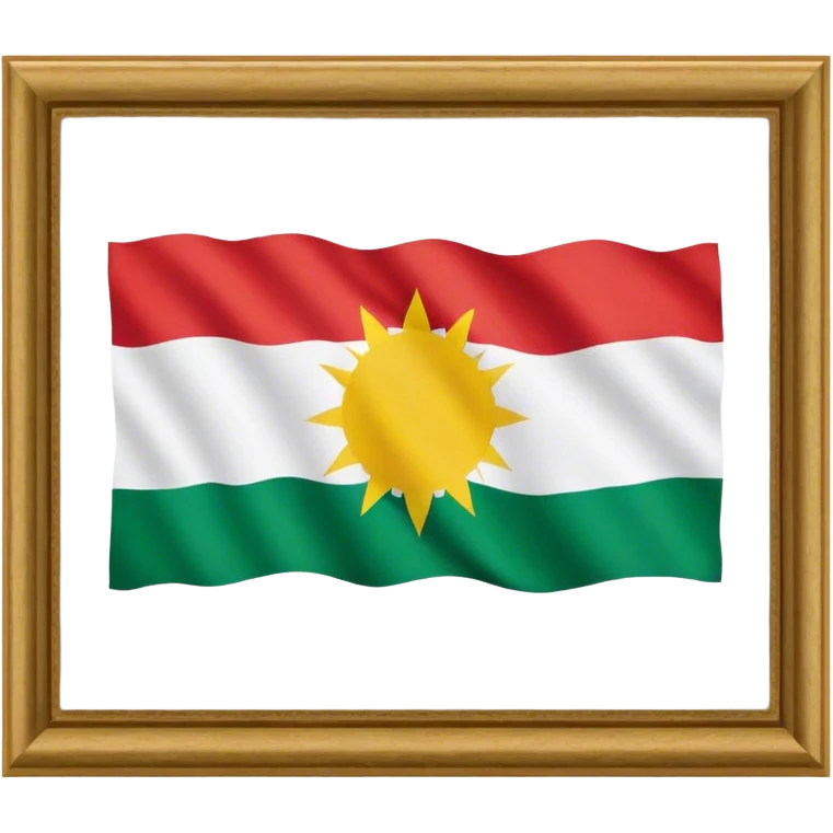 kurdistan flag [like hungarian flag but with yellow sun in middle of white] emoji