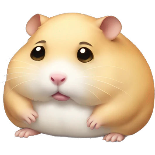 morbidly obese hamster that is sad and crying emoji