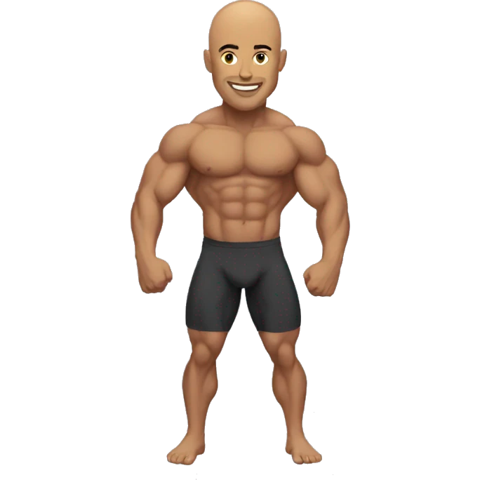 A bodybuilder bald emoji