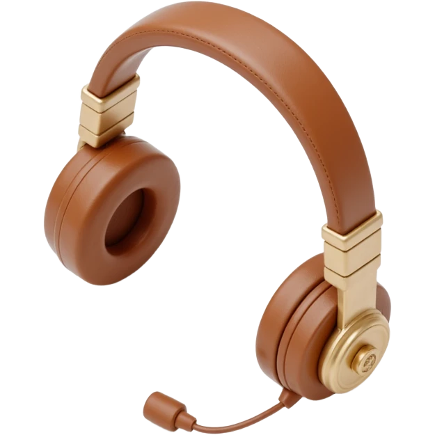 over the hear headphones with a mic emoji