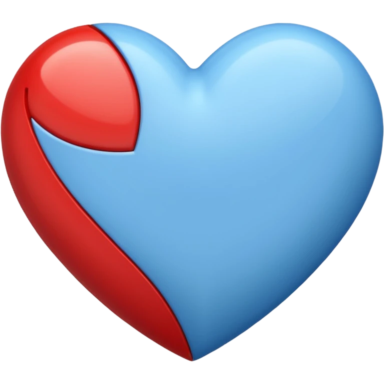 corazon azul y rojo a rayas emoji