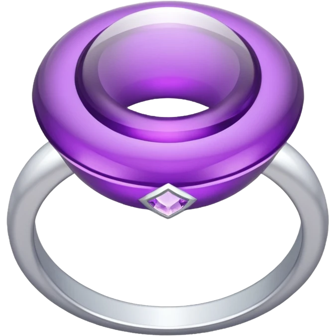 anel de casamento branco e roxo emoji