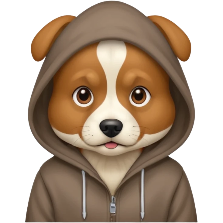 Dog wearing a hoodie  emoji