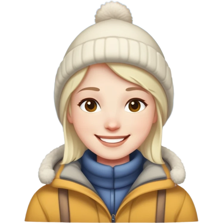 smiling in snowy outdoors emoji